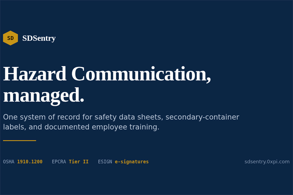 SDSentry Complete Hazard Communication System