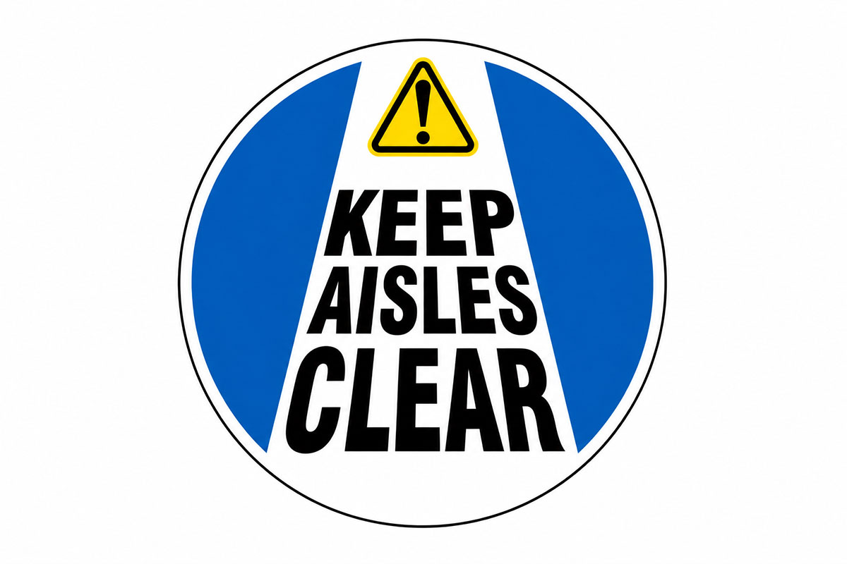 Brimar Industries 'Keep Aisles Clear' Floor Sign