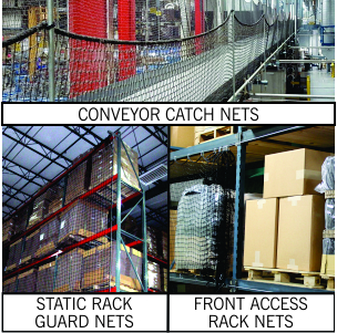 Carron Net Company: Custom designed guard net systems for pallet racks and conveyors