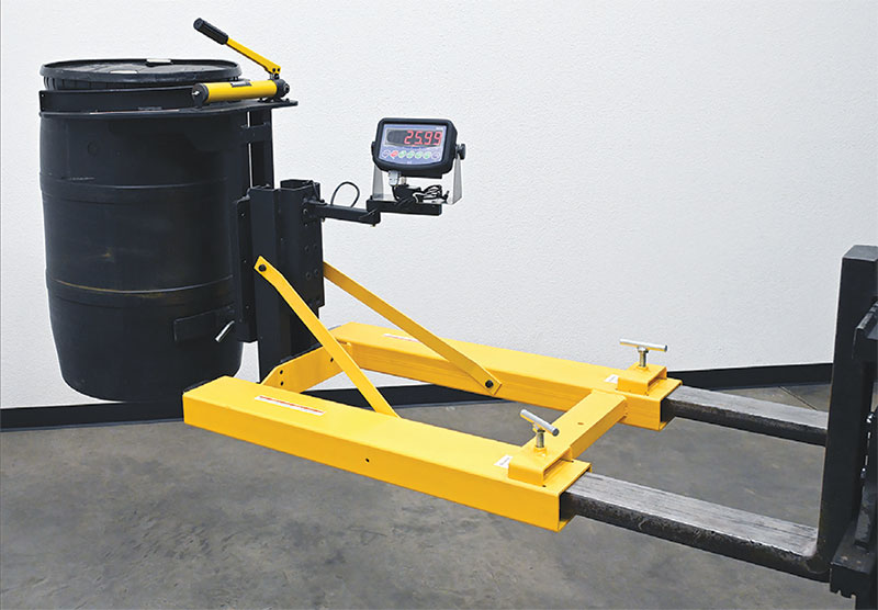 Vestil Fork Mounted Drum Gripper with Digital Scale