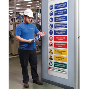Brady: Selection of interchangeable safety sign sliders